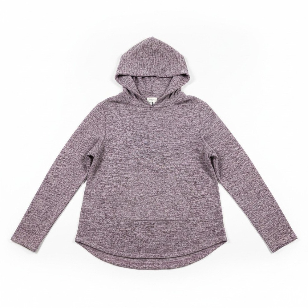 Free For All Womens XL Purple Heathered Hooded Pullover Top Casual Cozy